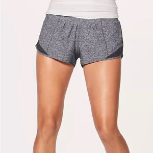 Gray/Black Lululemon Hotty Hot Shorts 2.5 inch